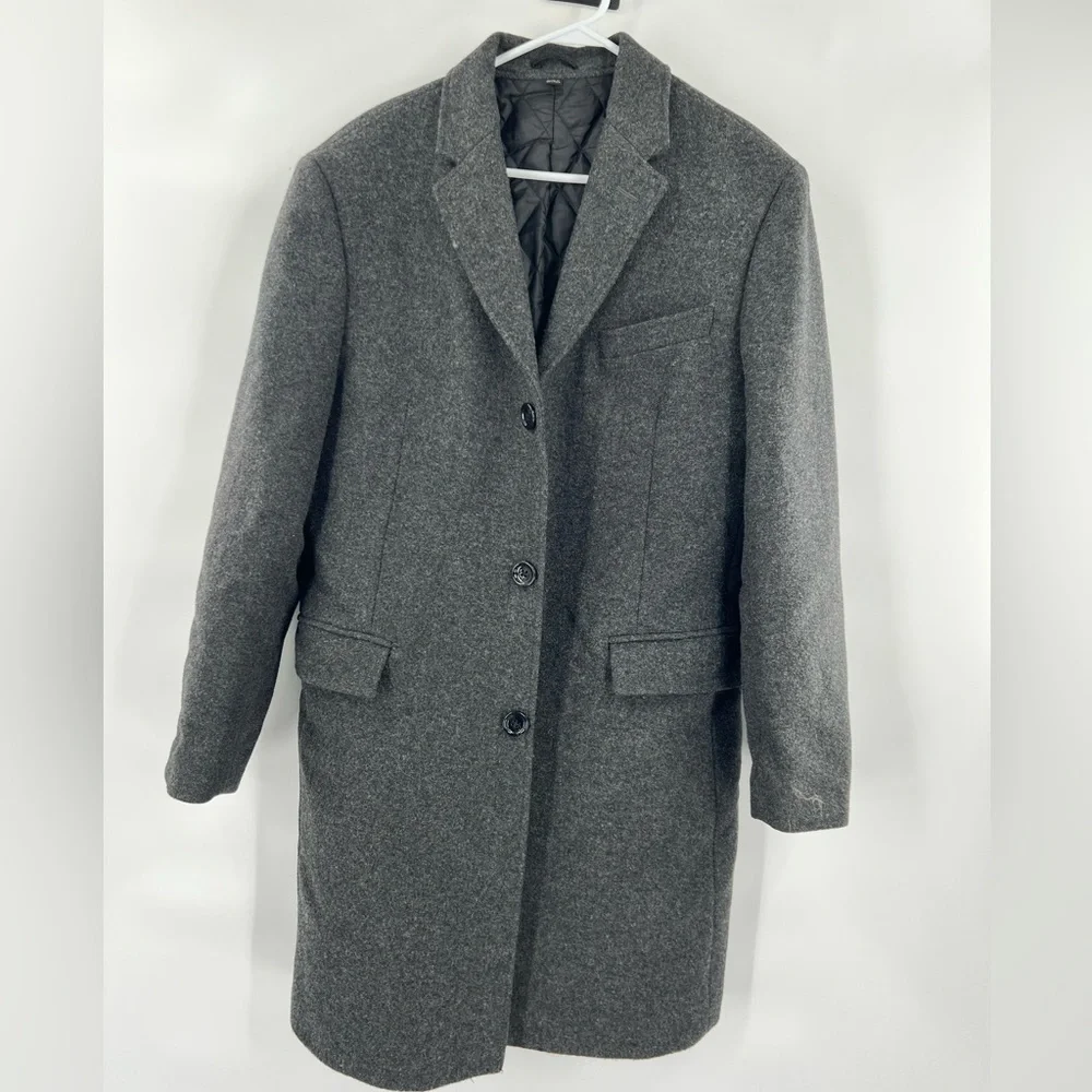 J Crew grey wool blend coat jacket size 42S